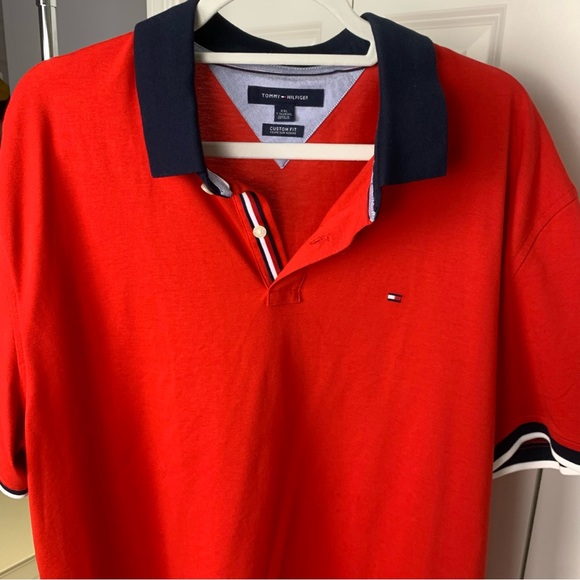 TOMMY HILFIGER RED POLO SHIRT - Picture 2 of 4